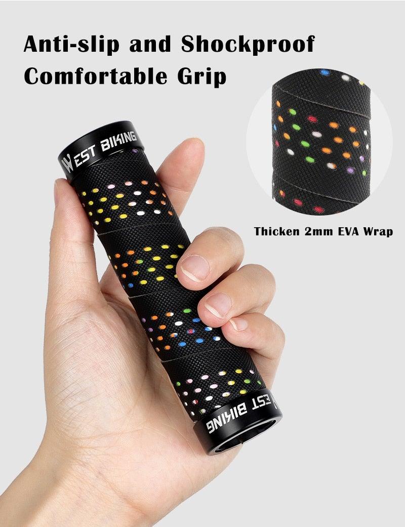 Bicycle Handlebar Grips Cycling Bicycle Accessories Non-Slip Bicycle Handlebar Grips Bike Handle Ergonomic Shockproof Bicycle Handle Grip With Adjustable Aluminum Lock For Mountain Bike Stevvex