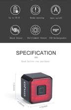 Bicycle Light Smart Rear Taillight USB LED Waterproof Safety Stop Signal Brake Cycling Lamp Waterproof Bike Rear Lights USB Rechargeable Ultra Bright Led Brake Light Cycling Riding Safety Taillight Flashlight Stevvex