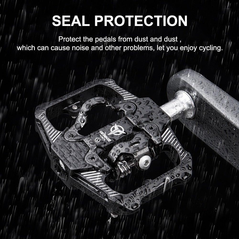 Bicycle Lock Pedal 2 In 1 With Free Cleat For Road Bikes Aluminum Anti-slip Sealed Bearing Lock Accessories Bike Clip In Pedals Cleats Included Suitable For Spin Bike Exercise Bike Indoor Bike Stevvex