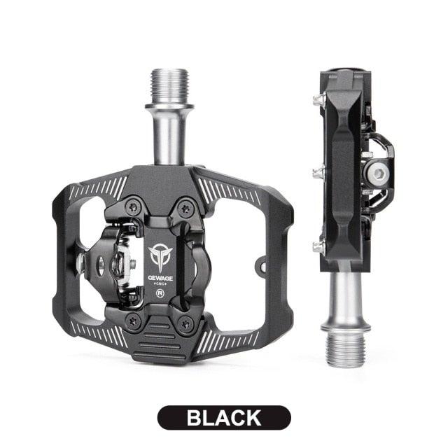 Bicycle Lock Pedal 2 In 1 With Free Cleat For Road Bikes Aluminum Anti-slip Sealed Bearing Lock Accessories Bike Clip In Pedals Cleats Included Suitable For Spin Bike Exercise Bike Indoor Bike Stevvex