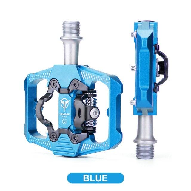 Bicycle Lock Pedal 2 In 1 With Free Cleat For Road Bikes Aluminum Anti-slip Sealed Bearing Lock Accessories Bike Clip In Pedals Cleats Included Suitable For Spin Bike Exercise Bike Indoor Bike Stevvex