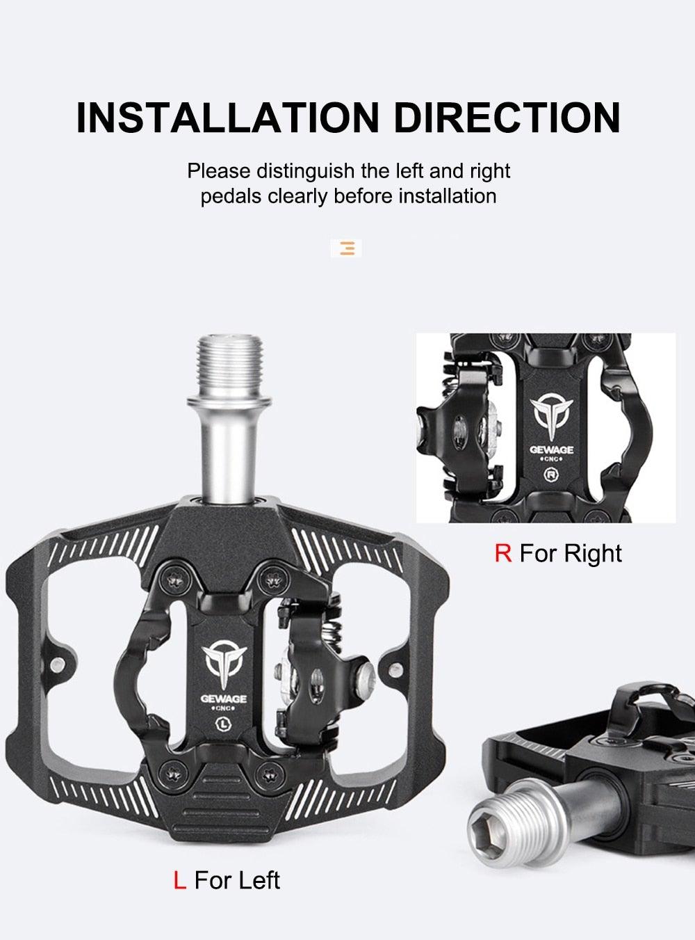 Bicycle Lock Pedal 2 In 1 With Free Cleat For Road Bikes Aluminum Anti-slip Sealed Bearing Lock Accessories Bike Clip In Pedals Cleats Included Suitable For Spin Bike Exercise Bike Indoor Bike Stevvex