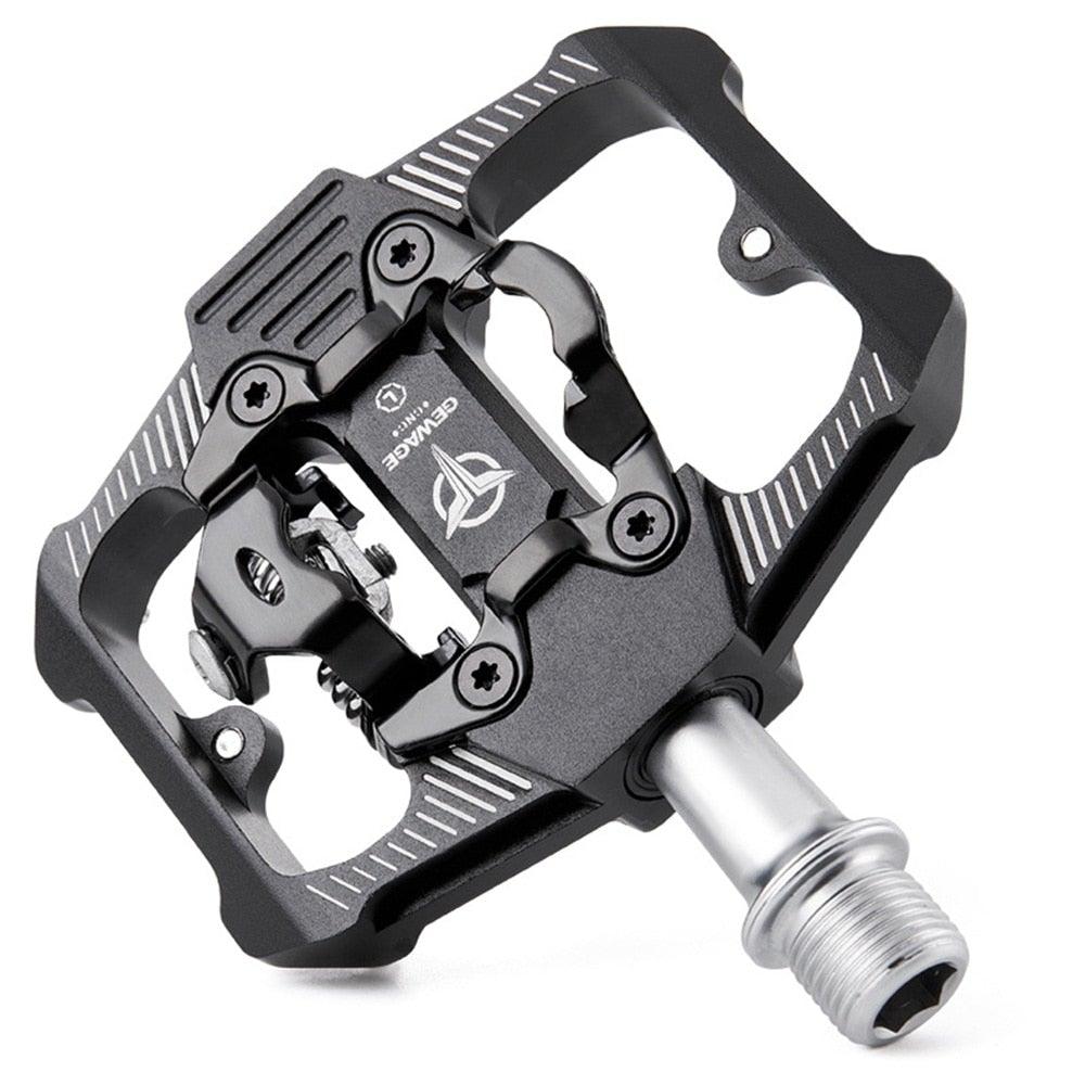 Bicycle Lock Pedal 2 In 1 With Free Cleat For Road Bikes Aluminum Anti-slip Sealed Bearing Lock Accessories Bike Clip In Pedals Cleats Included Suitable For Spin Bike Exercise Bike Indoor Bike Stevvex