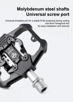 Bicycle Lock Pedal 2 In 1 With Free Cleat For Road Bikes Aluminum Anti-slip Sealed Bearing Lock Accessories Bike Clip In Pedals Cleats Included Suitable For Spin Bike Exercise Bike Indoor Bike Stevvex