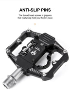 Bicycle Lock Pedal 2 In 1 With Free Cleat For Road Bikes Aluminum Anti-slip Sealed Bearing Lock Accessories Bike Clip In Pedals Cleats Included Suitable For Spin Bike Exercise Bike Indoor Bike Stevvex