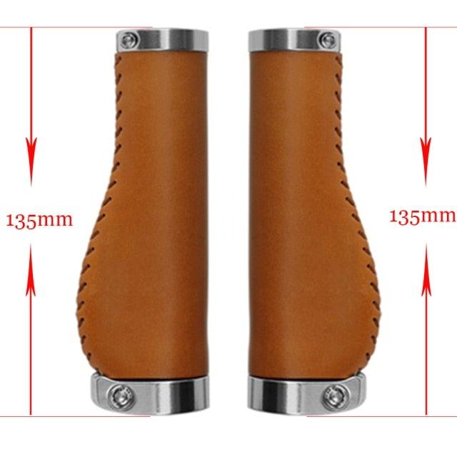 Bicycle Locking Grip Wear-Resistant Leather Non-Slip Grip Cover Mountain Bike Handlebar Lock-on Bike Handlebar Grips Locking Non-Slip-PU Bicycle Handle Grip Widen Holding Surface For Cycling Mountain And Bicycles Accessories Stevvex