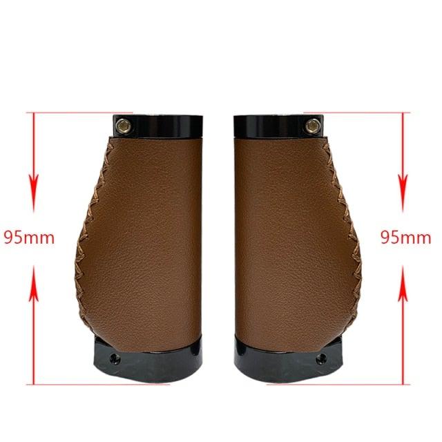 Bicycle Locking Grip Wear-Resistant Leather Non-Slip Grip Cover Mountain Bike Handlebar Lock-on Bike Handlebar Grips Locking Non-Slip-PU Bicycle Handle Grip Widen Holding Surface For Cycling Mountain And Bicycles Accessories Stevvex