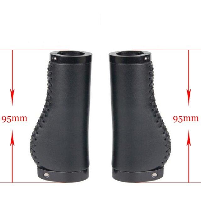 Bicycle Locking Grip Wear-Resistant Leather Non-Slip Grip Cover Mountain Bike Handlebar Lock-on Bike Handlebar Grips Locking Non-Slip-PU Bicycle Handle Grip Widen Holding Surface For Cycling Mountain And Bicycles Accessories Stevvex