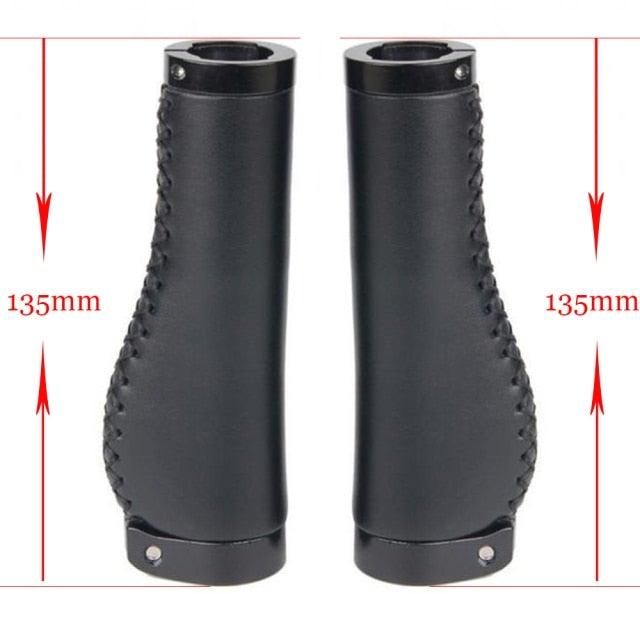 Bicycle Locking Grip Wear-Resistant Leather Non-Slip Grip Cover Mountain Bike Handlebar Lock-on Bike Handlebar Grips Locking Non-Slip-PU Bicycle Handle Grip Widen Holding Surface For Cycling Mountain And Bicycles Accessories Stevvex