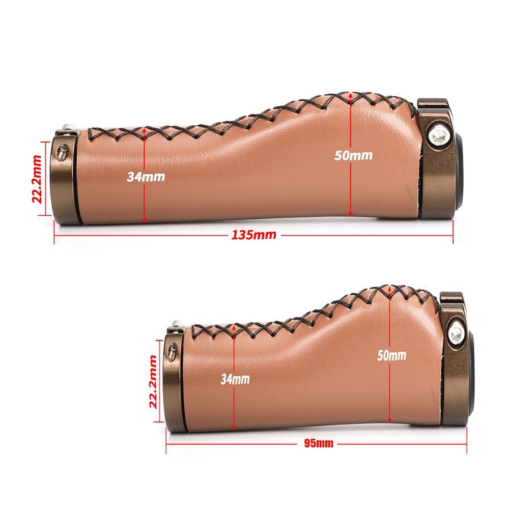 Bicycle Locking Grip Wear-Resistant Leather Non-Slip Grip Cover Mountain Bike Handlebar Lock-on Bike Handlebar Grips Locking Non-Slip-PU Bicycle Handle Grip Widen Holding Surface For Cycling Mountain And Bicycles Accessories Stevvex