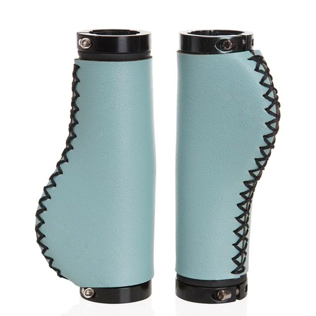 Bicycle Locking Grip Wear-Resistant Leather Non-Slip Grip Cover Mountain Bike Handlebar Lock-on Bike Handlebar Grips Locking Non-Slip-PU Bicycle Handle Grip Widen Holding Surface For Cycling Mountain And Bicycles Accessories Stevvex