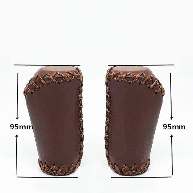 Bicycle Locking Grip Wear-Resistant Leather Non-Slip Grip Cover Mountain Bike Handlebar Lock-on Bike Handlebar Grips Locking Non-Slip-PU Bicycle Handle Grip Widen Holding Surface For Cycling Mountain And Bicycles Accessories Stevvex