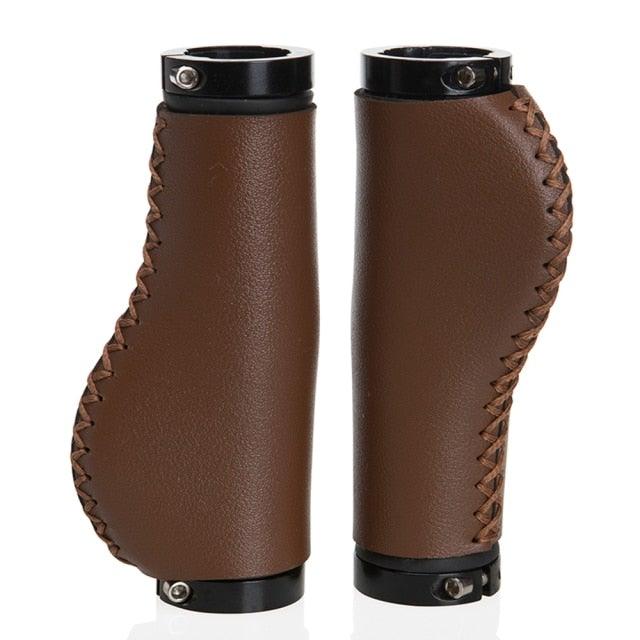 Bicycle Locking Grip Wear-Resistant Leather Non-Slip Grip Cover Mountain Bike Handlebar Lock-on Bike Handlebar Grips Locking Non-Slip-PU Bicycle Handle Grip Widen Holding Surface For Cycling Mountain And Bicycles Accessories Stevvex