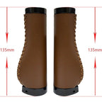 Bicycle Locking Grip Wear-Resistant Leather Non-Slip Grip Cover Mountain Bike Handlebar Lock-on Bike Handlebar Grips Locking Non-Slip-PU Bicycle Handle Grip Widen Holding Surface For Cycling Mountain And Bicycles Accessories Stevvex