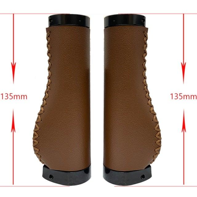 Bicycle Locking Grip Wear-Resistant Leather Non-Slip Grip Cover Mountain Bike Handlebar Lock-on Bike Handlebar Grips Locking Non-Slip-PU Bicycle Handle Grip Widen Holding Surface For Cycling Mountain And Bicycles Accessories Stevvex