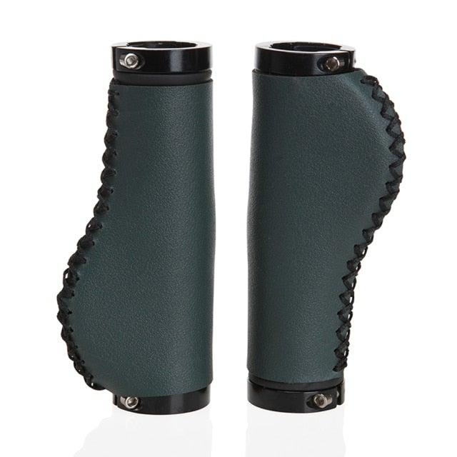 Bicycle Locking Grip Wear-Resistant Leather Non-Slip Grip Cover Mountain Bike Handlebar Lock-on Bike Handlebar Grips Locking Non-Slip-PU Bicycle Handle Grip Widen Holding Surface For Cycling Mountain And Bicycles Accessories Stevvex