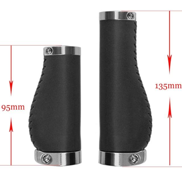 Bicycle Locking Grip Wear-Resistant Leather Non-Slip Grip Cover Mountain Bike Handlebar Lock-on Bike Handlebar Grips Locking Non-Slip-PU Bicycle Handle Grip Widen Holding Surface For Cycling Mountain And Bicycles Accessories Stevvex