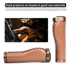 Bicycle Locking Grip Wear-Resistant Leather Non-Slip Grip Cover Mountain Bike Handlebar Lock-on Bike Handlebar Grips Locking Non-Slip-PU Bicycle Handle Grip Widen Holding Surface For Cycling Mountain And Bicycles Accessories Stevvex