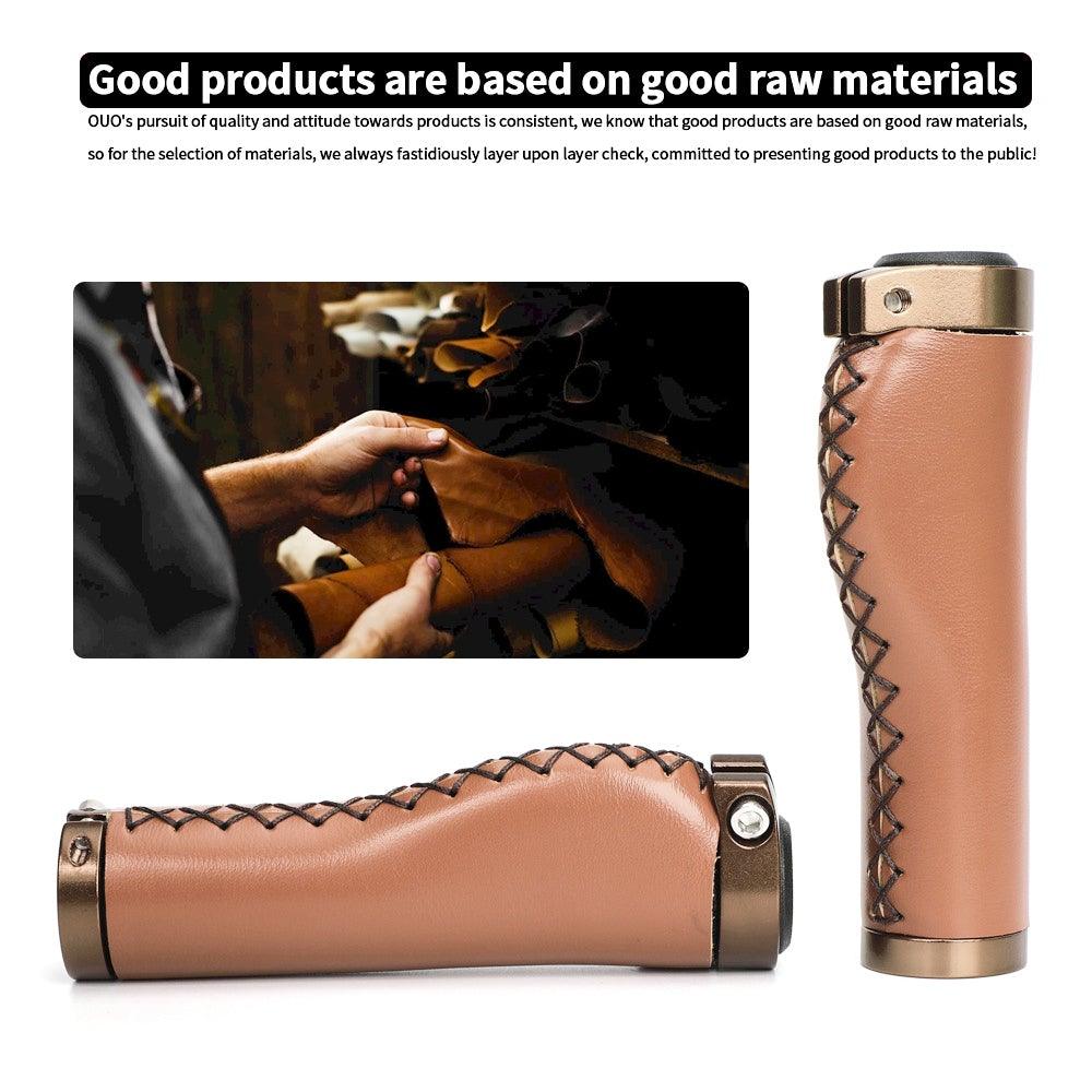 Bicycle Locking Grip Wear-Resistant Leather Non-Slip Grip Cover Mountain Bike Handlebar Lock-on Bike Handlebar Grips Locking Non-Slip-PU Bicycle Handle Grip Widen Holding Surface For Cycling Mountain And Bicycles Accessories Stevvex