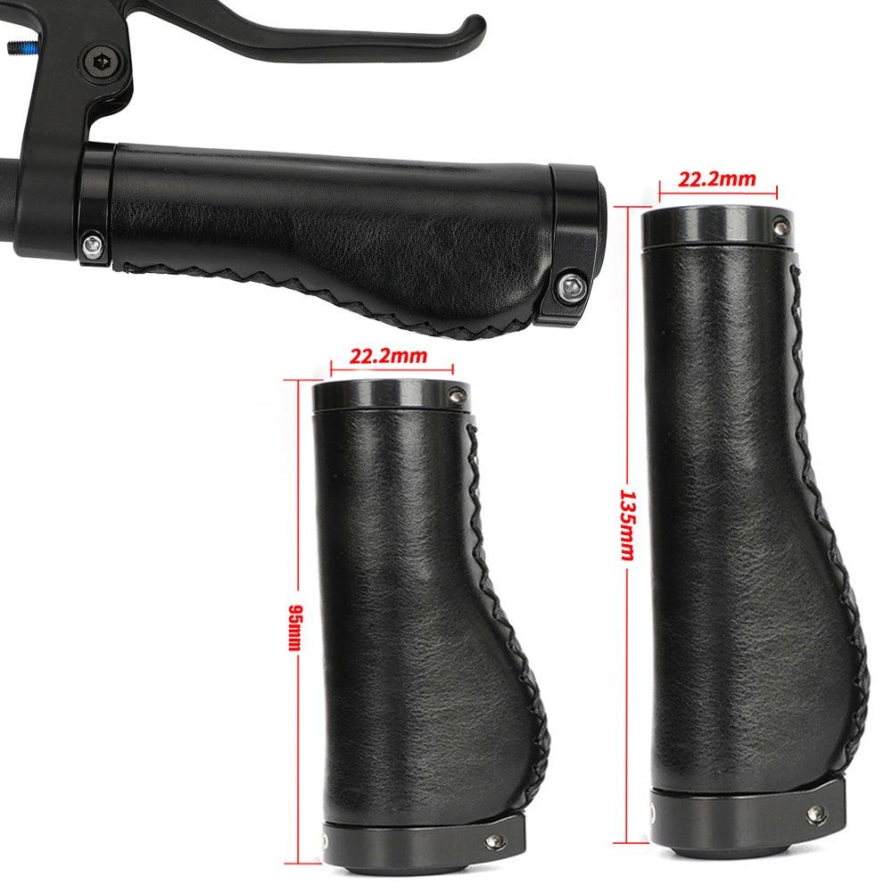 Bicycle Locking Grip Wear-Resistant Leather Non-Slip Grip Cover Mountain Bike Handlebar Lock-on Bike Handlebar Grips Locking Non-Slip-PU Bicycle Handle Grip Widen Holding Surface For Cycling Mountain And Bicycles Accessories Stevvex
