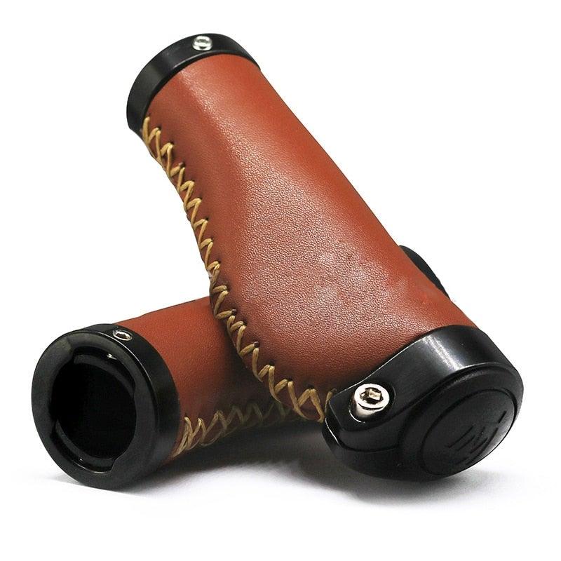 Bicycle Locking Grip Wear-Resistant Leather Non-Slip Grip Cover Mountain Bike Handlebar Lock-on Bike Handlebar Grips Locking Non-Slip-PU Bicycle Handle Grip Widen Holding Surface For Cycling Mountain And Bicycles Accessories Stevvex