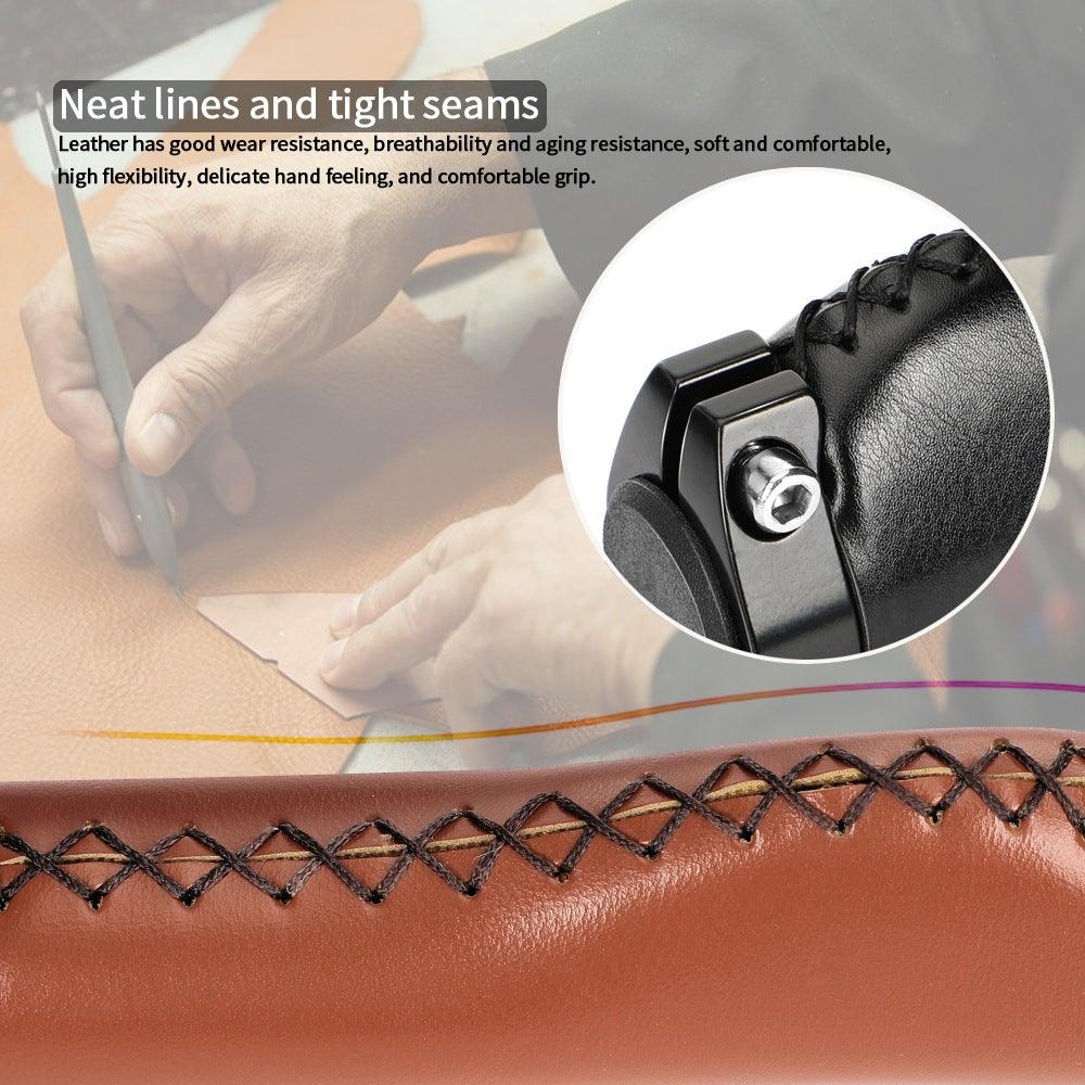 Bicycle Locking Grip Wear-Resistant Leather Non-Slip Grip Cover Mountain Bike Handlebar Lock-on Bike Handlebar Grips Locking Non-Slip-PU Bicycle Handle Grip Widen Holding Surface For Cycling Mountain And Bicycles Accessories Stevvex