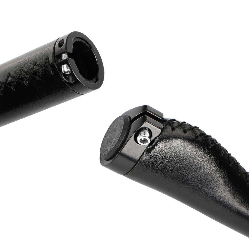Bicycle Locking Grip Wear-Resistant Leather Non-Slip Grip Cover Mountain Bike Handlebar Lock-on Bike Handlebar Grips Locking Non-Slip-PU Bicycle Handle Grip Widen Holding Surface For Cycling Mountain And Bicycles Accessories Stevvex