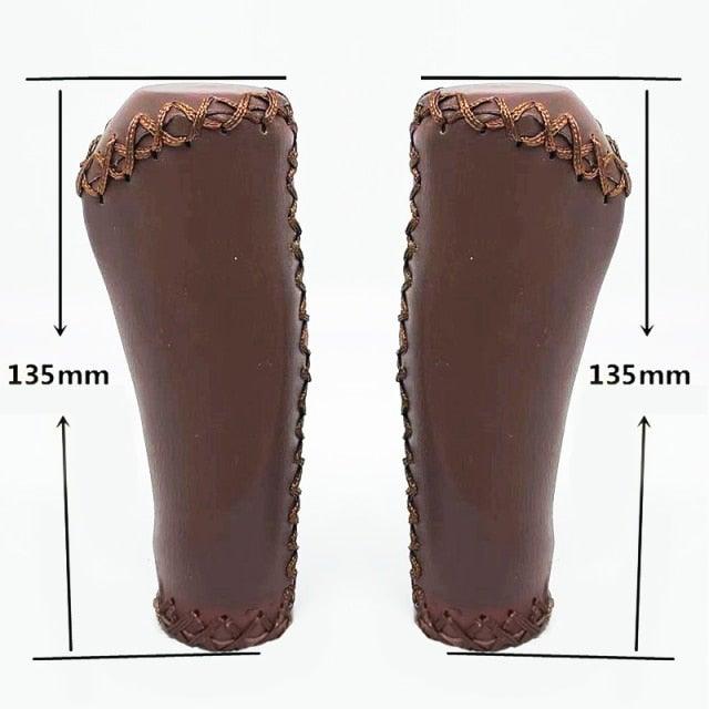 Bicycle Locking Grip Wear-Resistant Leather Non-Slip Grip Cover Mountain Bike Handlebar Lock-on Bike Handlebar Grips Locking Non-Slip-PU Bicycle Handle Grip Widen Holding Surface For Cycling Mountain And Bicycles Accessories Stevvex