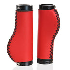 Bicycle Locking Grip Wear-Resistant Leather Non-Slip Grip Cover Mountain Bike Handlebar Lock-on Bike Handlebar Grips Locking Non-Slip-PU Bicycle Handle Grip Widen Holding Surface For Cycling Mountain And Bicycles Accessories Stevvex