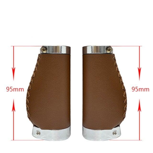 Bicycle Locking Grip Wear-Resistant Leather Non-Slip Grip Cover Mountain Bike Handlebar Lock-on Bike Handlebar Grips Locking Non-Slip-PU Bicycle Handle Grip Widen Holding Surface For Cycling Mountain And Bicycles Accessories Stevvex