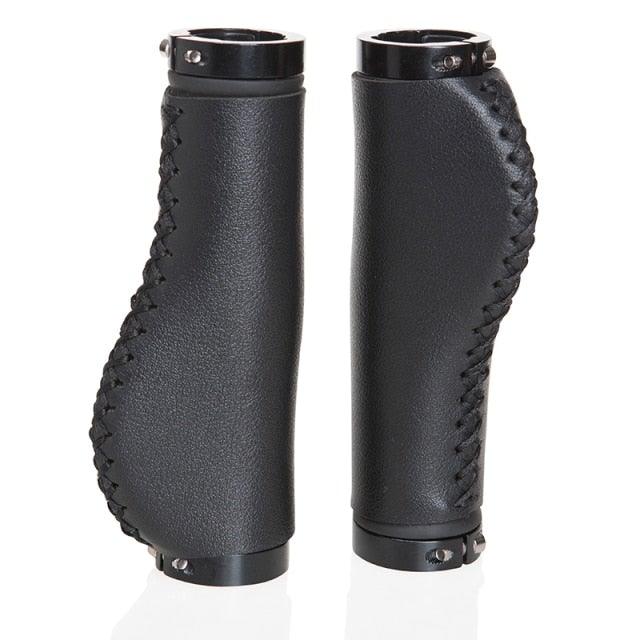 Bicycle Locking Grip Wear-Resistant Leather Non-Slip Grip Cover Mountain Bike Handlebar Lock-on Bike Handlebar Grips Locking Non-Slip-PU Bicycle Handle Grip Widen Holding Surface For Cycling Mountain And Bicycles Accessories Stevvex