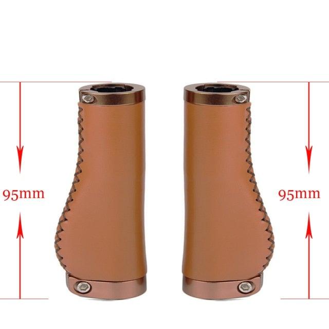 Bicycle Locking Grip Wear-Resistant Leather Non-Slip Grip Cover Mountain Bike Handlebar Lock-on Bike Handlebar Grips Locking Non-Slip-PU Bicycle Handle Grip Widen Holding Surface For Cycling Mountain And Bicycles Accessories Stevvex