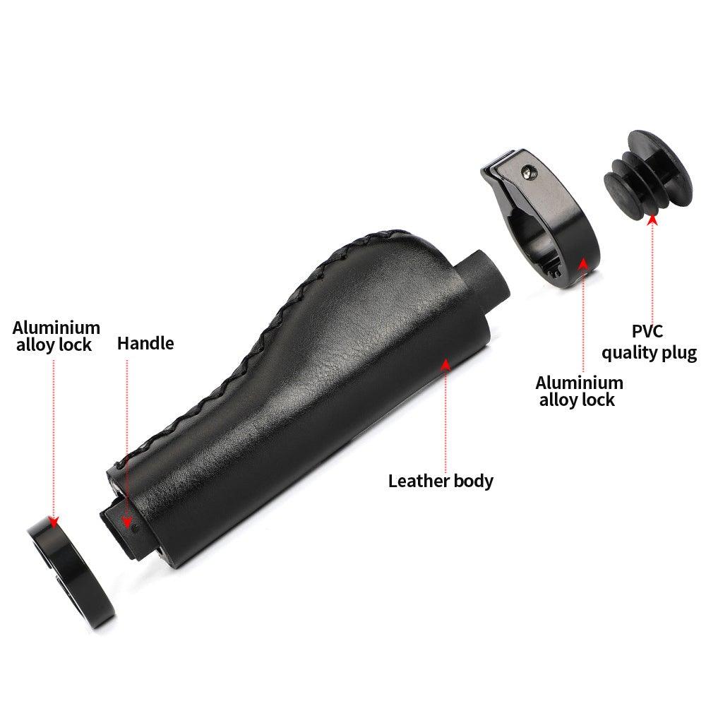 Bicycle Locking Grip Wear-Resistant Leather Non-Slip Grip Cover Mountain Bike Handlebar Lock-on Bike Handlebar Grips Locking Non-Slip-PU Bicycle Handle Grip Widen Holding Surface For Cycling Mountain And Bicycles Accessories Stevvex