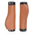 Bicycle Locking Grip Wear-Resistant Leather Non-Slip Grip Cover Mountain Bike Handlebar Lock-on Bike Handlebar Grips Locking Non-Slip-PU Bicycle Handle Grip Widen Holding Surface For Cycling Mountain And Bicycles Accessories Stevvex