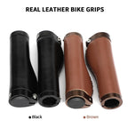 Bicycle Locking Grip Wear-Resistant Leather Non-Slip Grip Cover Mountain Bike Handlebar Lock-on Bike Handlebar Grips Locking Non-Slip-PU Bicycle Handle Grip Widen Holding Surface For Cycling Mountain And Bicycles Accessories Stevvex