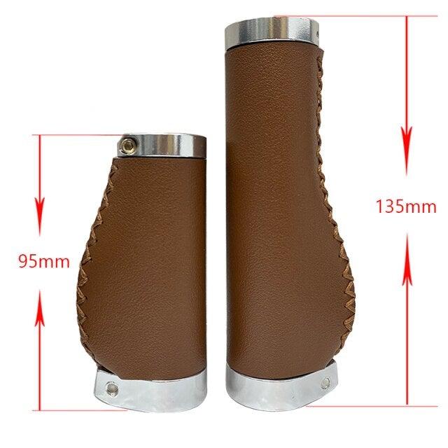 Bicycle Locking Grip Wear-Resistant Leather Non-Slip Grip Cover Mountain Bike Handlebar Lock-on Bike Handlebar Grips Locking Non-Slip-PU Bicycle Handle Grip Widen Holding Surface For Cycling Mountain And Bicycles Accessories Stevvex