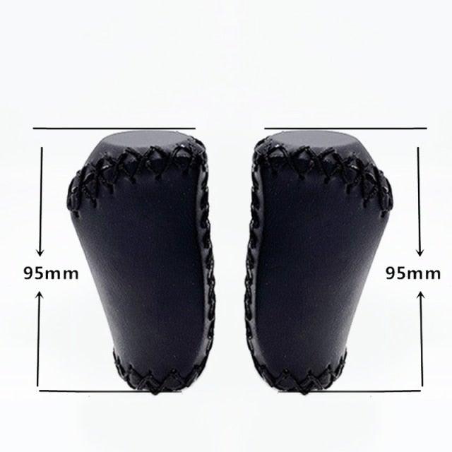Bicycle Locking Grip Wear-Resistant Leather Non-Slip Grip Cover Mountain Bike Handlebar Lock-on Bike Handlebar Grips Locking Non-Slip-PU Bicycle Handle Grip Widen Holding Surface For Cycling Mountain And Bicycles Accessories Stevvex