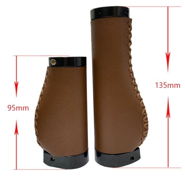 Bicycle Locking Grip Wear-Resistant Leather Non-Slip Grip Cover Mountain Bike Handlebar Lock-on Bike Handlebar Grips Locking Non-Slip-PU Bicycle Handle Grip Widen Holding Surface For Cycling Mountain And Bicycles Accessories Stevvex