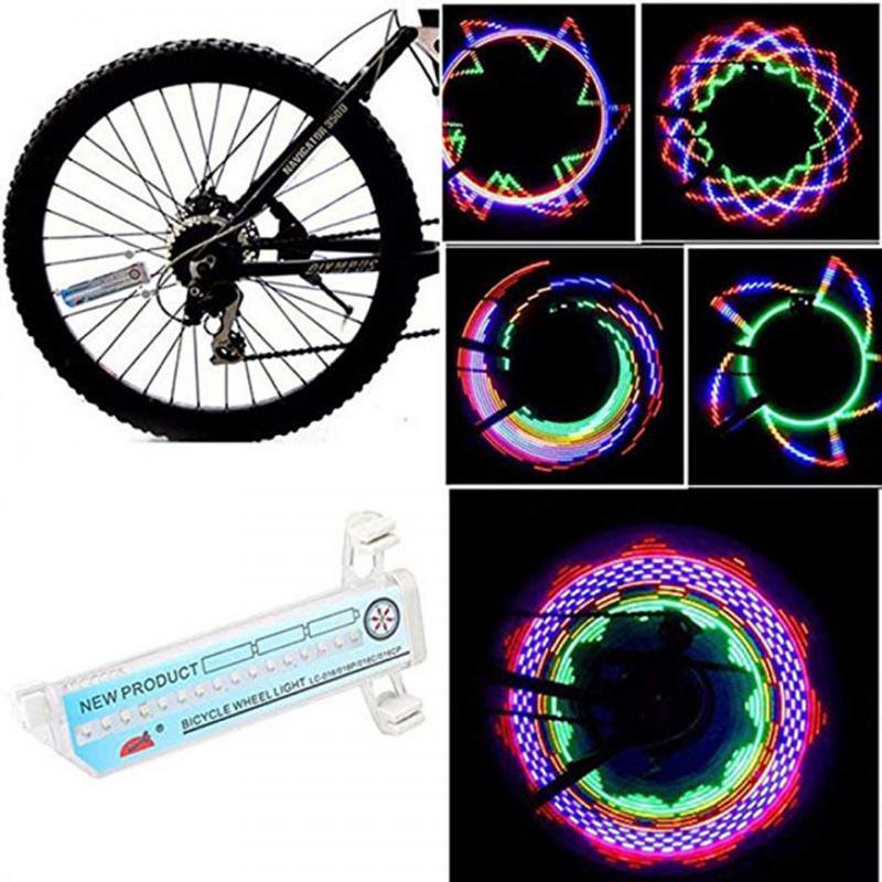 Bicycle Motorcycle Bike Tire Wheel Lights 32 Patterns LED Flash Spoke Lamp Cycling Light Bike Bicycle Spoke LED Lights Bright Cycling Flashing Night Light Safe Accessories Stevvex