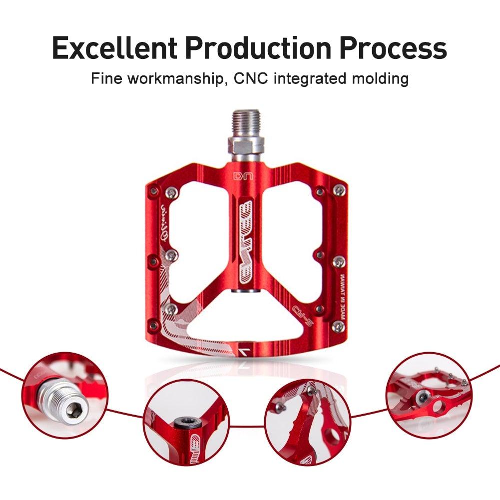 Bicycle Pedal CNC Aluminum Alloy Flat Bicycle Platform Pedal Light Non-Slip Pedal Mountain Bike Riding Pedal Mountain Bike Pedals Sealed Bearing Aluminum Alloy Flat Pedals Road Bicycle Pedals Stevvex