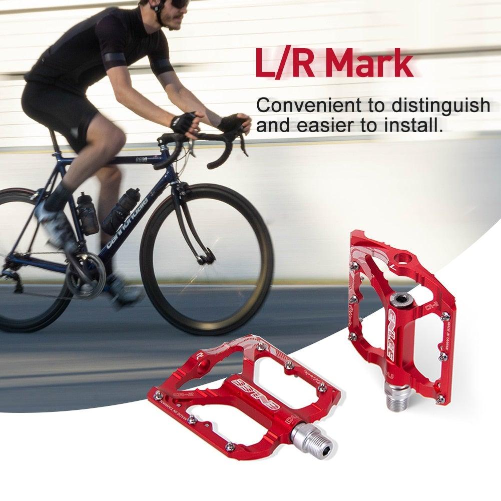 Bicycle Pedal CNC Aluminum Alloy Flat Bicycle Platform Pedal Light Non-Slip Pedal Mountain Bike Riding Pedal Mountain Bike Pedals Sealed Bearing Aluminum Alloy Flat Pedals Road Bicycle Pedals Stevvex