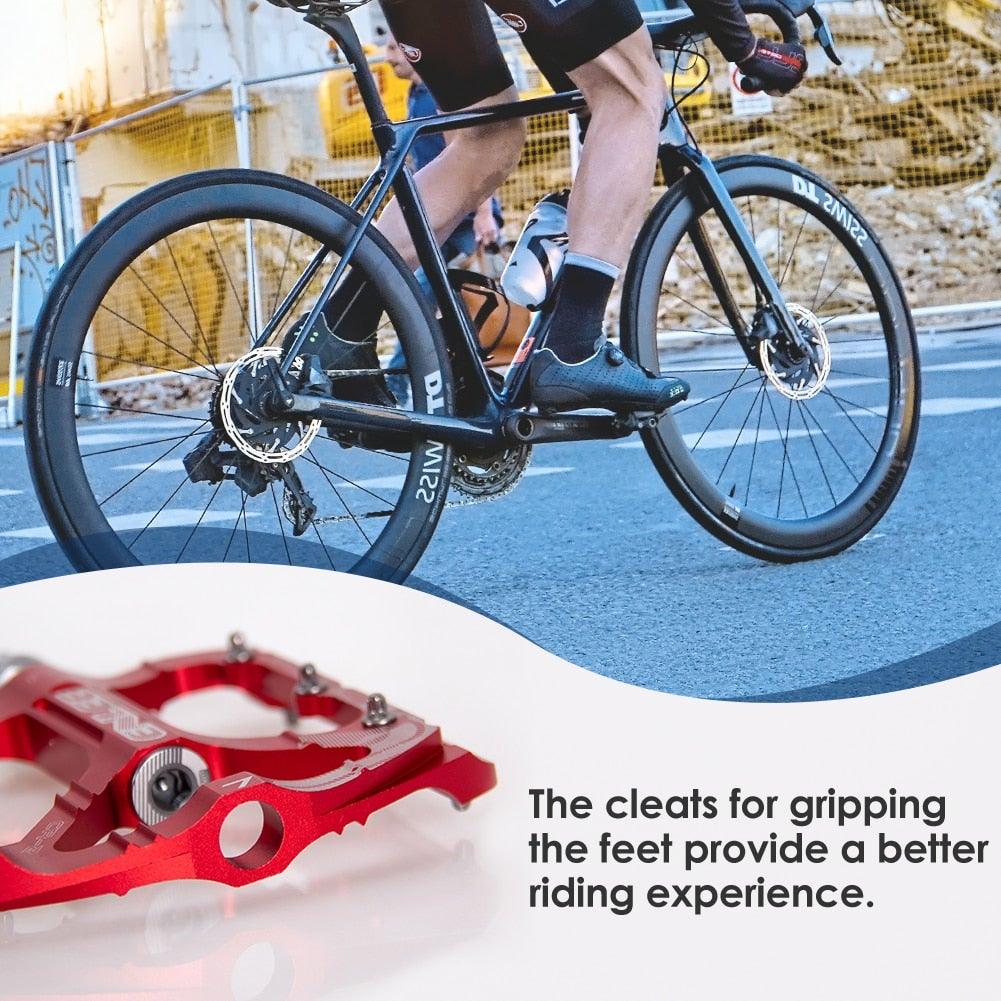 Bicycle Pedal CNC Aluminum Alloy Flat Bicycle Platform Pedal Light Non-Slip Pedal Mountain Bike Riding Pedal Mountain Bike Pedals Sealed Bearing Aluminum Alloy Flat Pedals Road Bicycle Pedals Stevvex