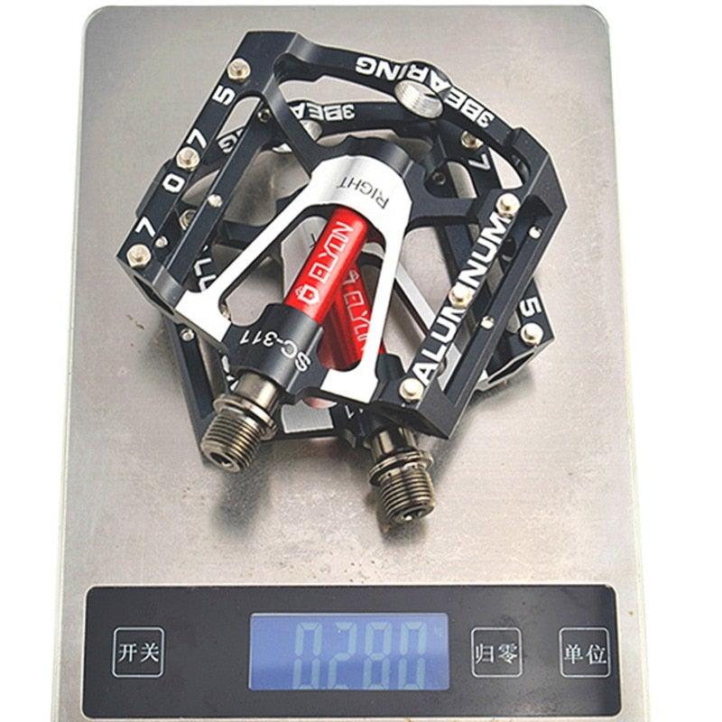 Bicycle pedal Flat Bike Pedals Road 3 Seal Bearings Mountain Bike aluminum Wide Platform Mountain Bike Pedals Flat Bicycle Pedals Lightweight Road Bike Pedals Fiber Sealed Bearing Flat Pedals Stevvex