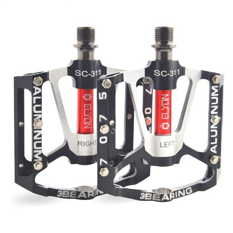 Bicycle pedal Flat Bike Pedals Road 3 Seal Bearings Mountain Bike aluminum Wide Platform Mountain Bike Pedals Flat Bicycle Pedals Lightweight Road Bike Pedals Fiber Sealed Bearing Flat Pedals Stevvex