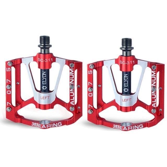 Bicycle pedal Flat Bike Pedals Road 3 Seal Bearings Mountain Bike aluminum Wide Platform Mountain Bike Pedals Flat Bicycle Pedals Lightweight Road Bike Pedals Fiber Sealed Bearing Flat Pedals Stevvex