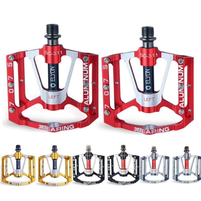 Bicycle pedal Flat Bike Pedals Road 3 Seal Bearings Mountain Bike aluminum Wide Platform Mountain Bike Pedals Flat Bicycle Pedals Lightweight Road Bike Pedals Fiber Sealed Bearing Flat Pedals Stevvex