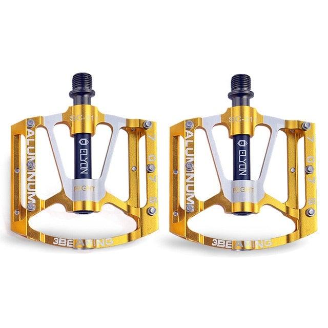 Bicycle pedal Flat Bike Pedals Road 3 Seal Bearings Mountain Bike aluminum Wide Platform Mountain Bike Pedals Flat Bicycle Pedals Lightweight Road Bike Pedals Fiber Sealed Bearing Flat Pedals Stevvex
