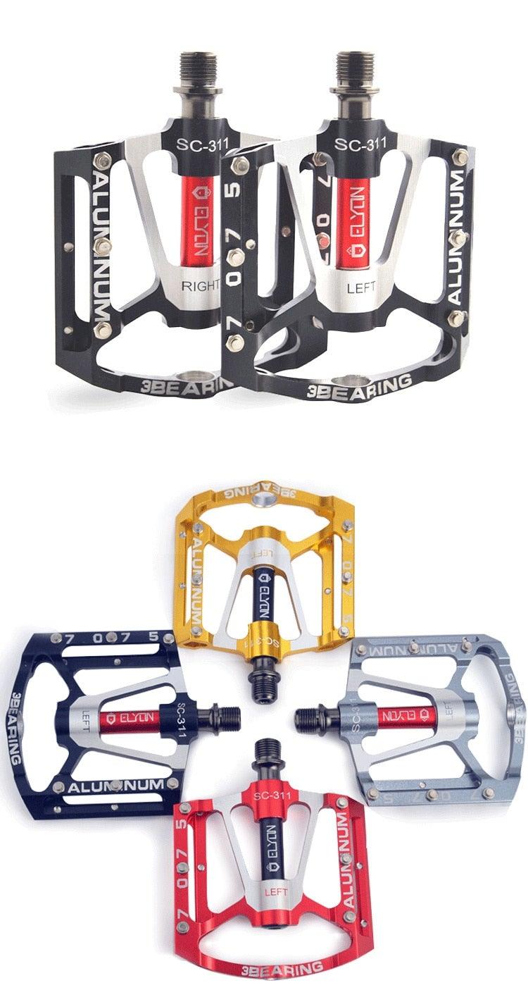 Bicycle pedal Flat Bike Pedals Road 3 Seal Bearings Mountain Bike aluminum Wide Platform Mountain Bike Pedals Flat Bicycle Pedals Lightweight Road Bike Pedals Fiber Sealed Bearing Flat Pedals Stevvex