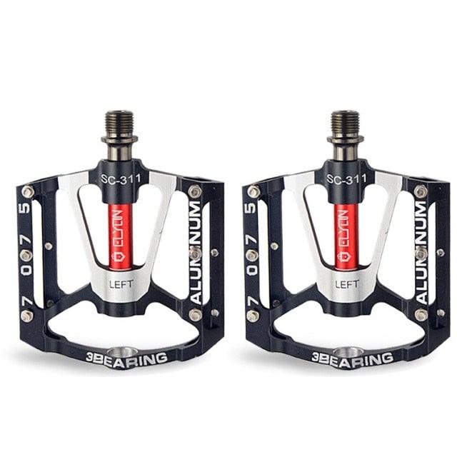 Bicycle pedal Flat Bike Pedals Road 3 Seal Bearings Mountain Bike aluminum Wide Platform Mountain Bike Pedals Flat Bicycle Pedals Lightweight Road Bike Pedals Fiber Sealed Bearing Flat Pedals Stevvex