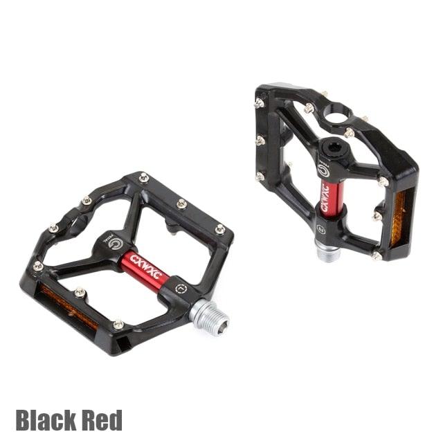Bicycle Pedal Wear Resistance Anti Slip Aluminum Alloy Frame Safe High Lubrication Bike Accessories For Mountain Aluminum Alloy Bicycle Pedals Mountain Bike Pedal With Removable Anti-Skid Nails Stevvex